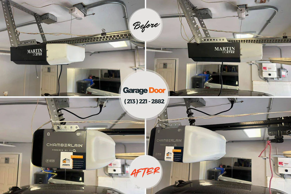 Before and after: garage door repair Glendale, CO